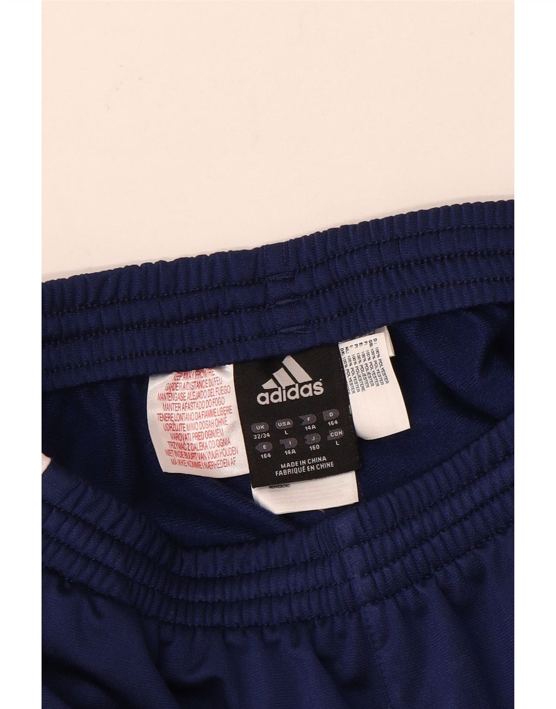 Pantaloni della tuta da ragazzo Adidas 13-14 anni in poliestere color block blu