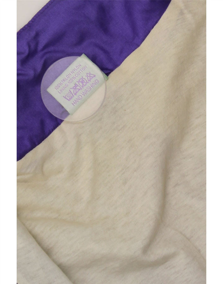 Giacca da ginnastica vintage da uomo, giacca grande, nylon color block viola