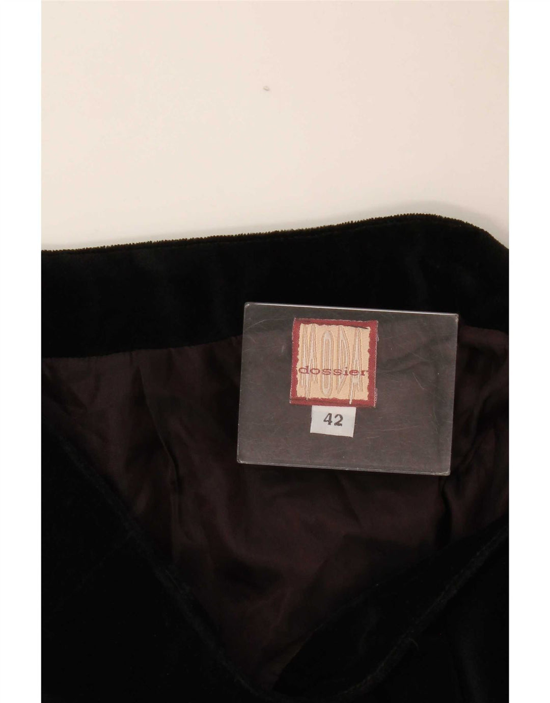 Mini gonna in velluto a coste da donna Moda Dossier IT 42 media W28 nera