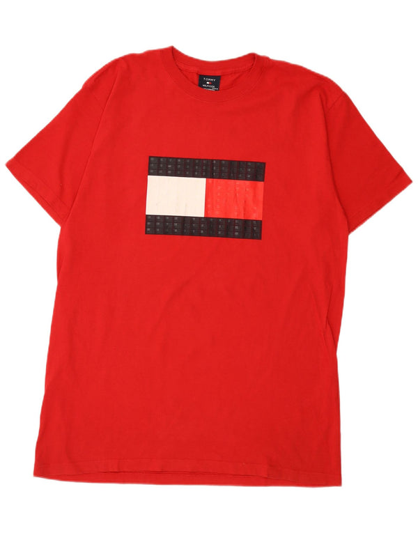 T-shirt grafica da uomo Tommy Hilfiger Top in cotone rosso medio