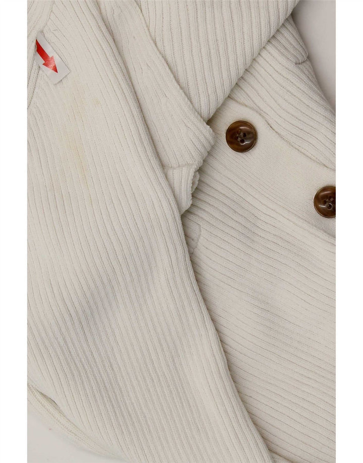 Maglione cardigan corto da donna Zara UK 12 Viscosa bianca media