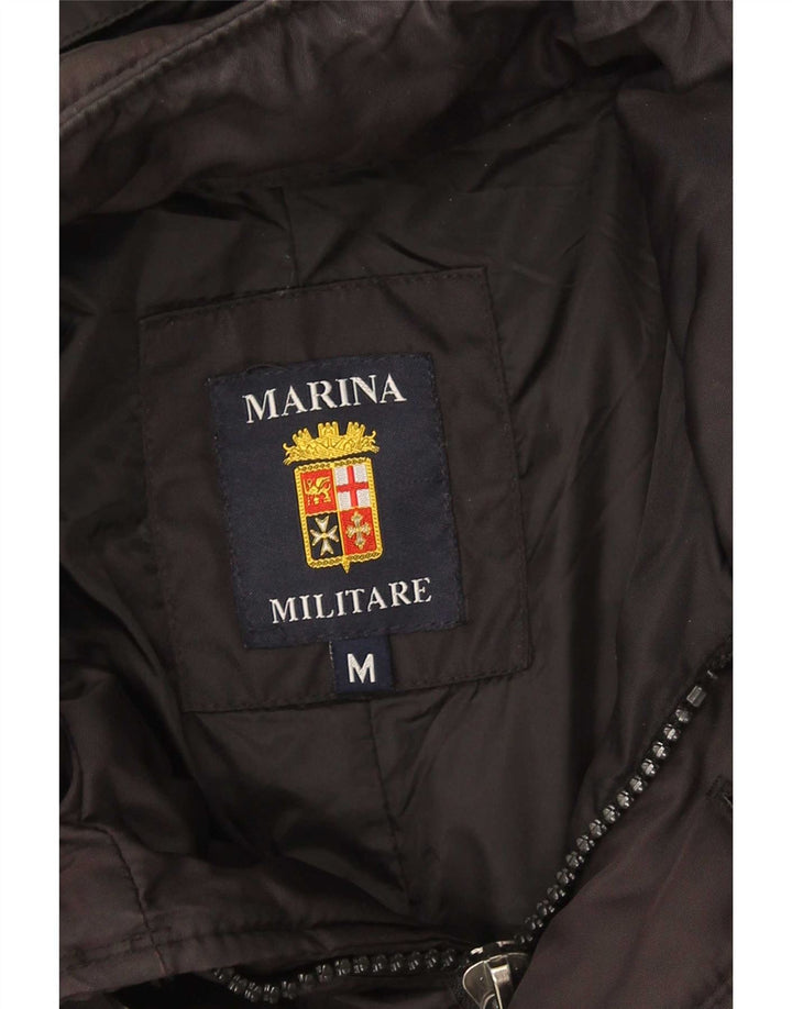 Giacca imbottita con cappuccio da uomo Marina Militare UK 38 media nera in poliammide