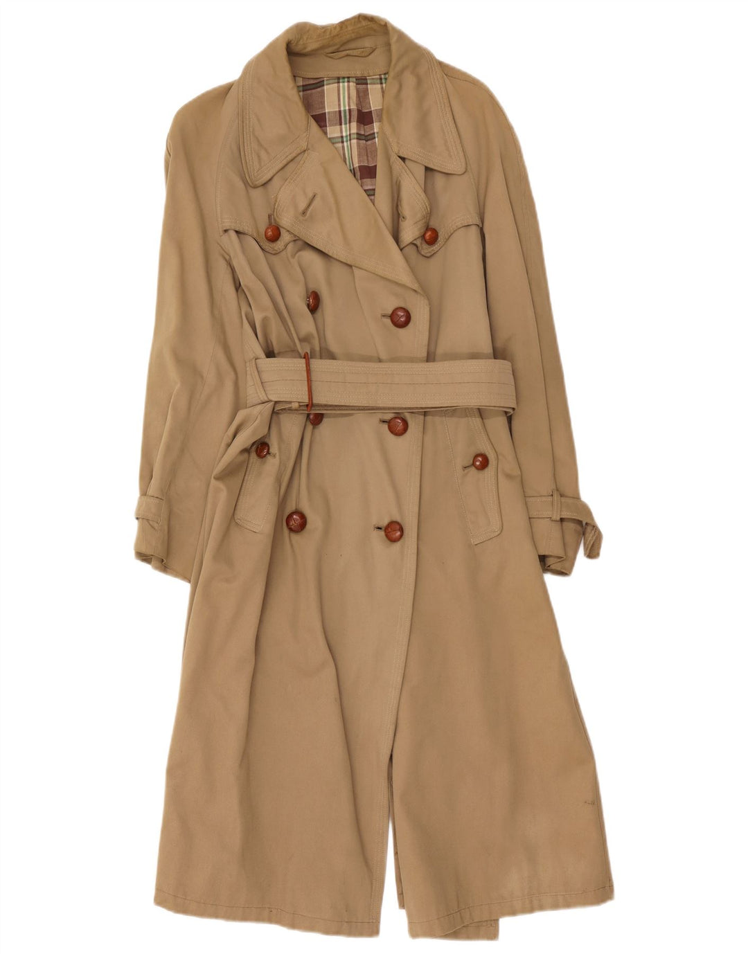 Trench vintage da donna UK 14 beige medio