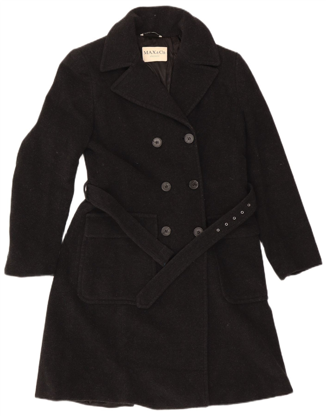Cappotto doppiopetto oversize da donna Max & Co. UK 10 piccolo in lana nera