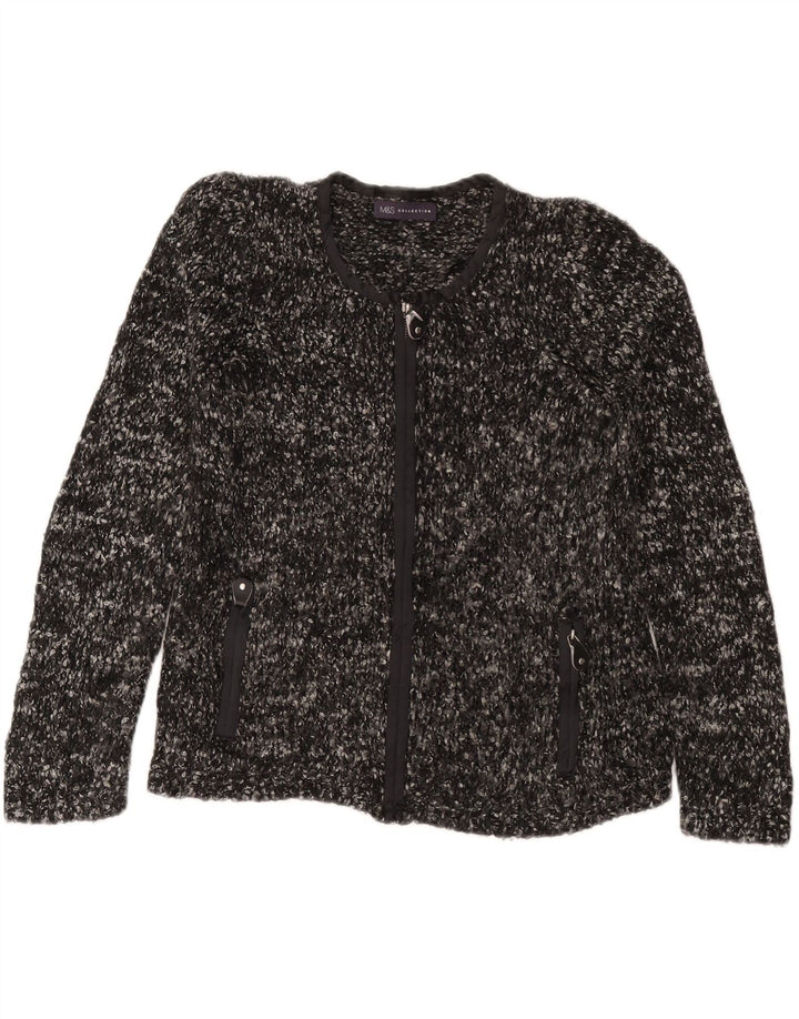 Maglione cardigan da donna Marks & Spencer UK 12 Acrilico screziato grigio medio