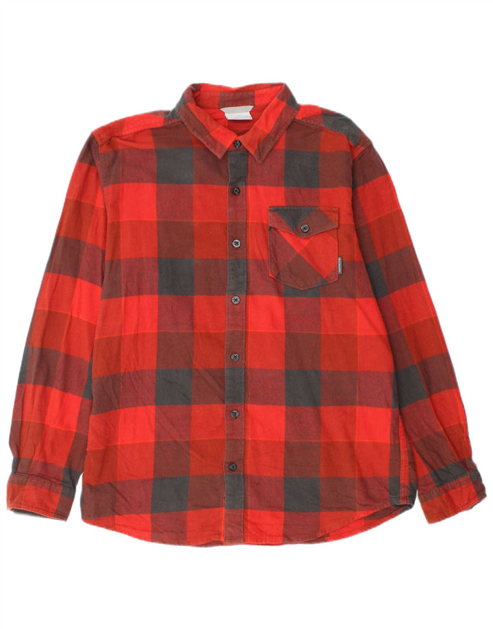 Camicia in flanella da uomo Columbia in cotone a quadretti rosso medio