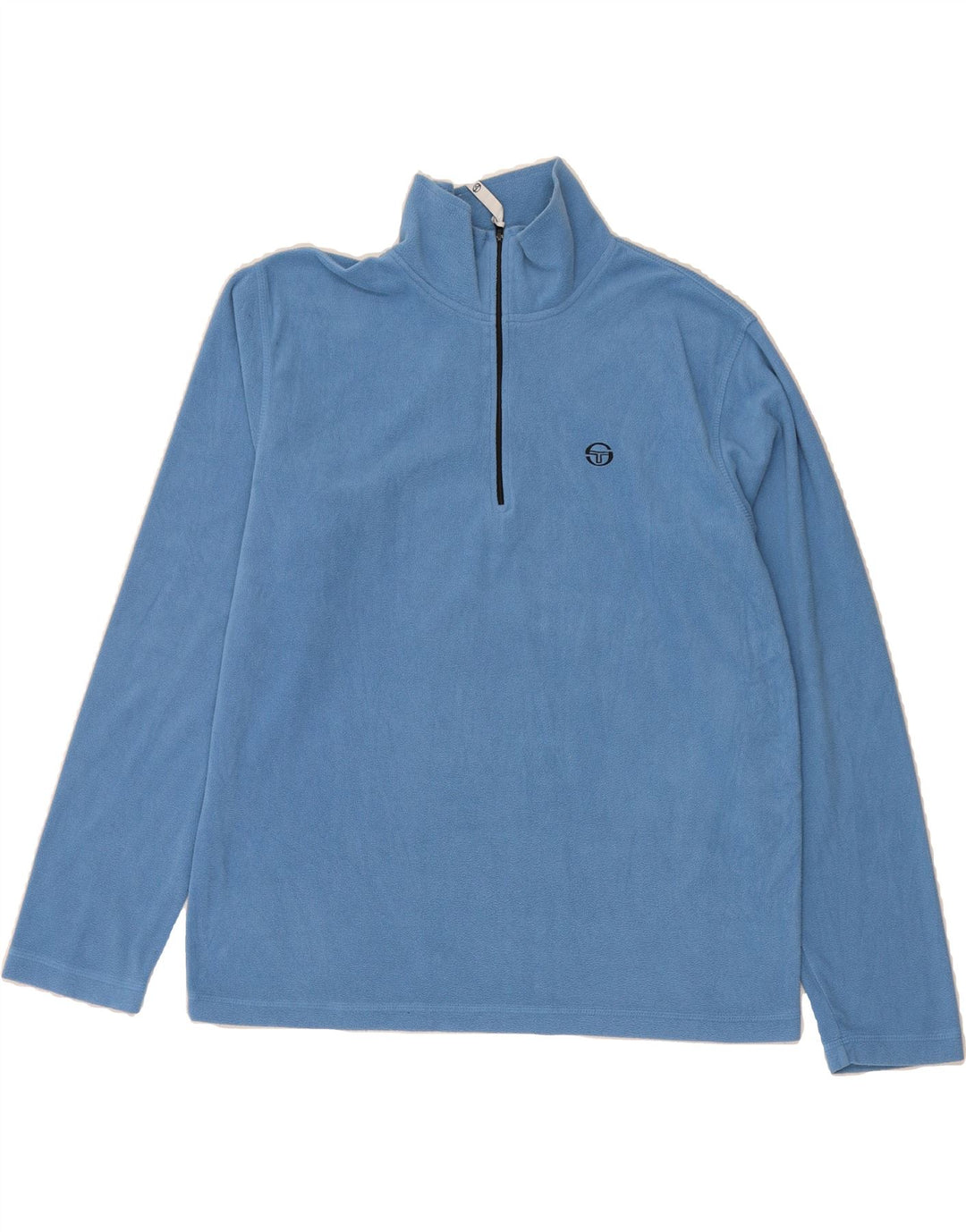 SERGIO TACCHINI Womens Zip Neck Fleece Jumper UK 18 XL Blue Polyester Vintage Sergio Tacchini and Second-Hand Sergio Tacchini from Messina Hembry 