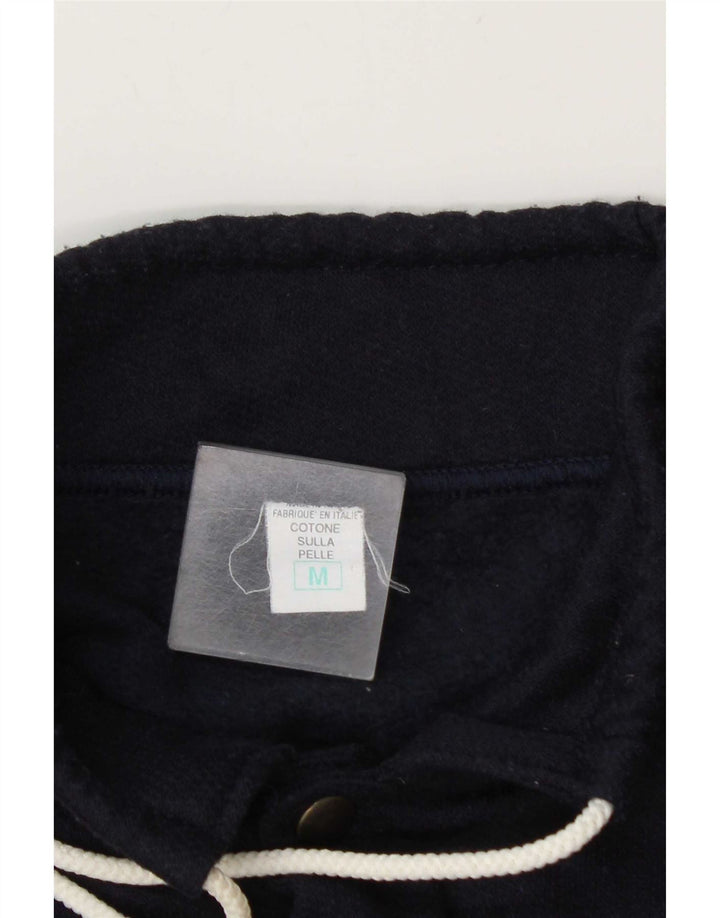 Felpa da donna vintage maglione UK 14 cotone blu navy medio