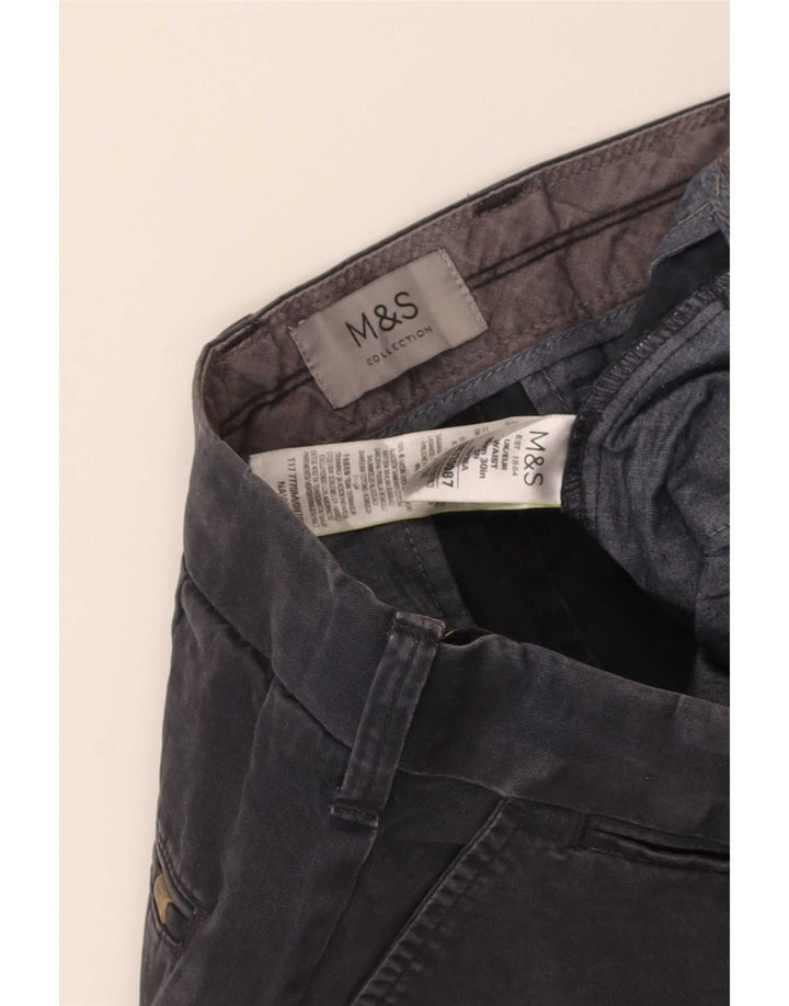 Pantaloncini chino da uomo Marks & Spencer W30 cotone blu navy medio