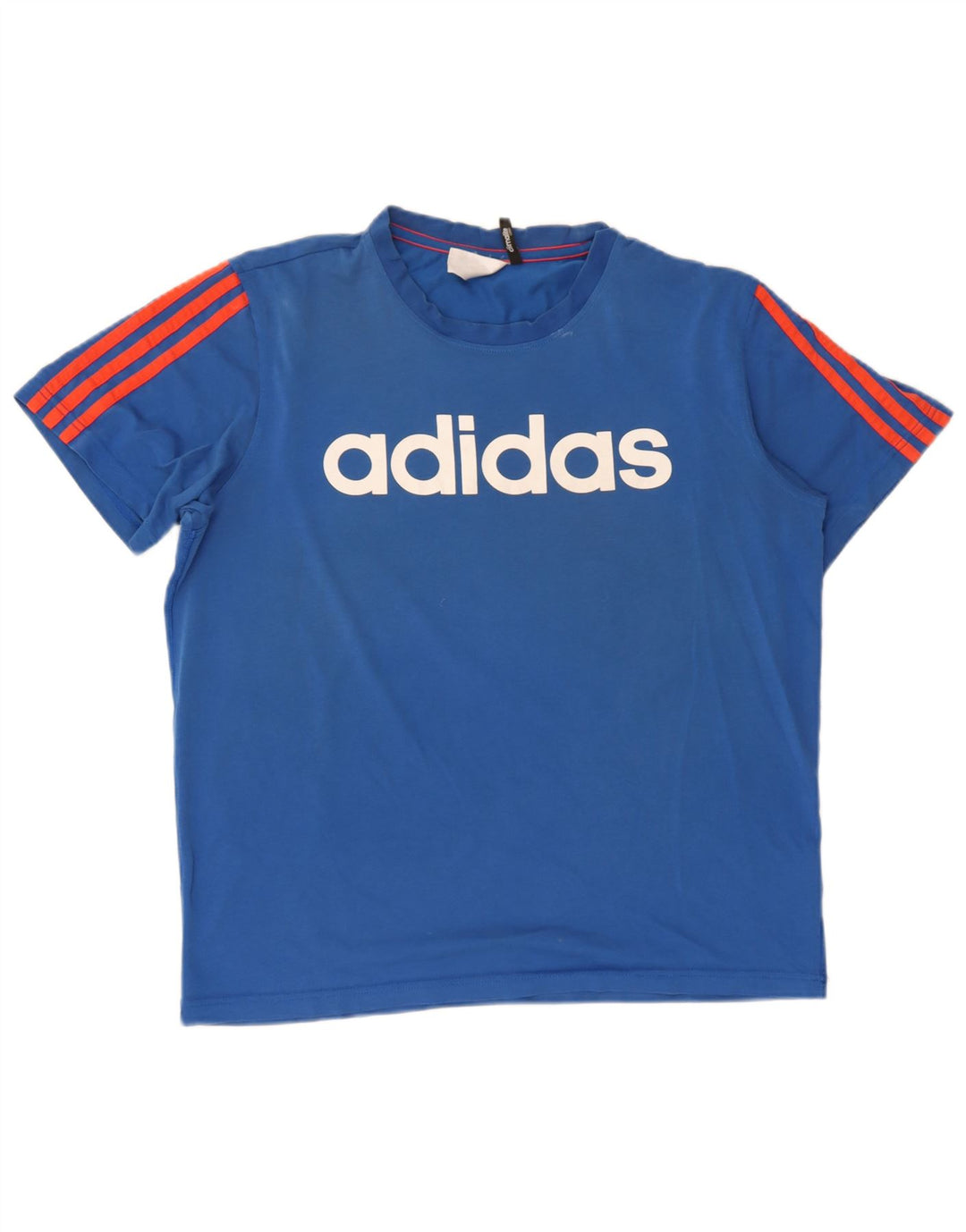 T-shirt grafica Adidas Climalite da uomo in cotone blu medio