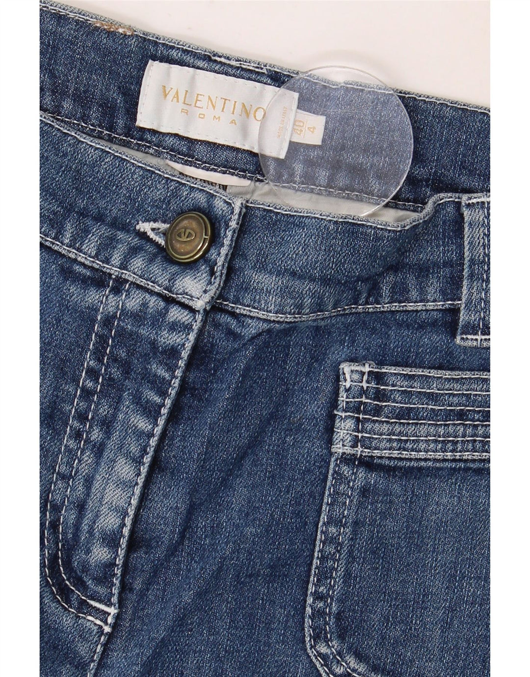 Jeans slim da donna Valentino IT 40 piccoli W28 L30 Blu