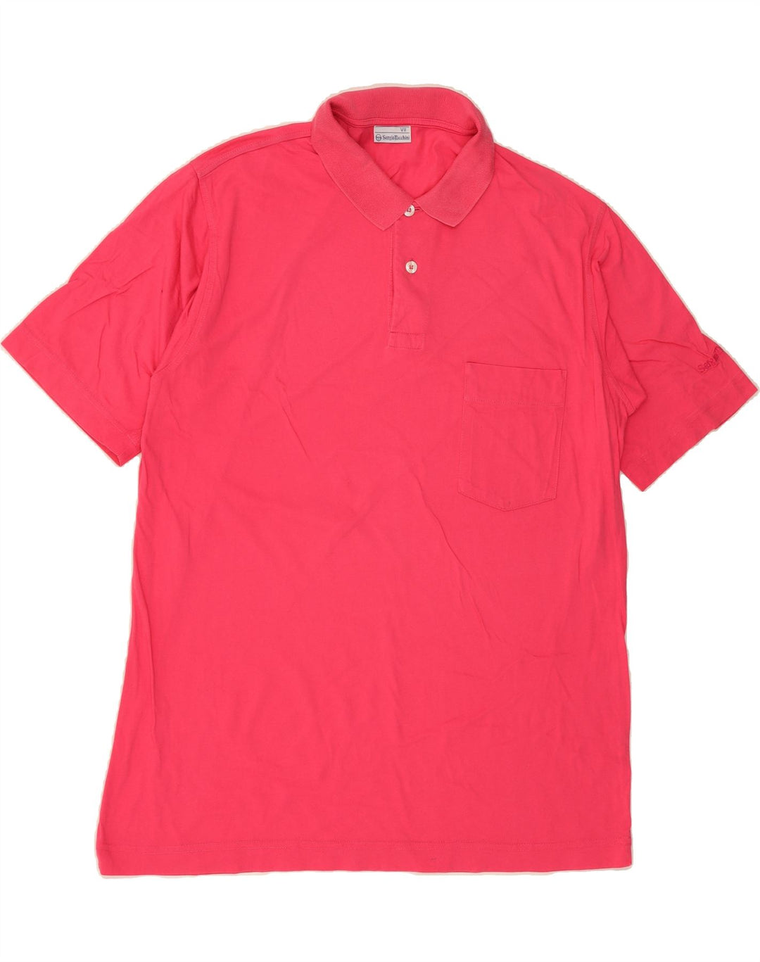 SERGIO TACCHINI Mens Polo Shirt XL Pink Cotton Vintage Sergio Tacchini and Second-Hand Sergio Tacchini from Messina Hembry 