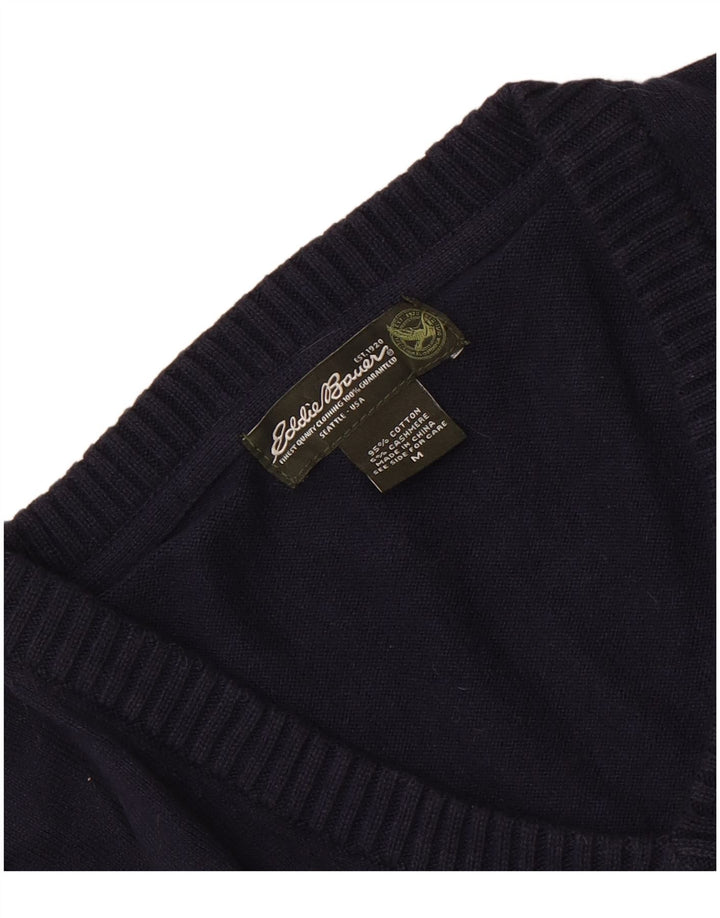 Maglione da uomo con scollo a V Eddie Bauer in cotone blu navy medio
