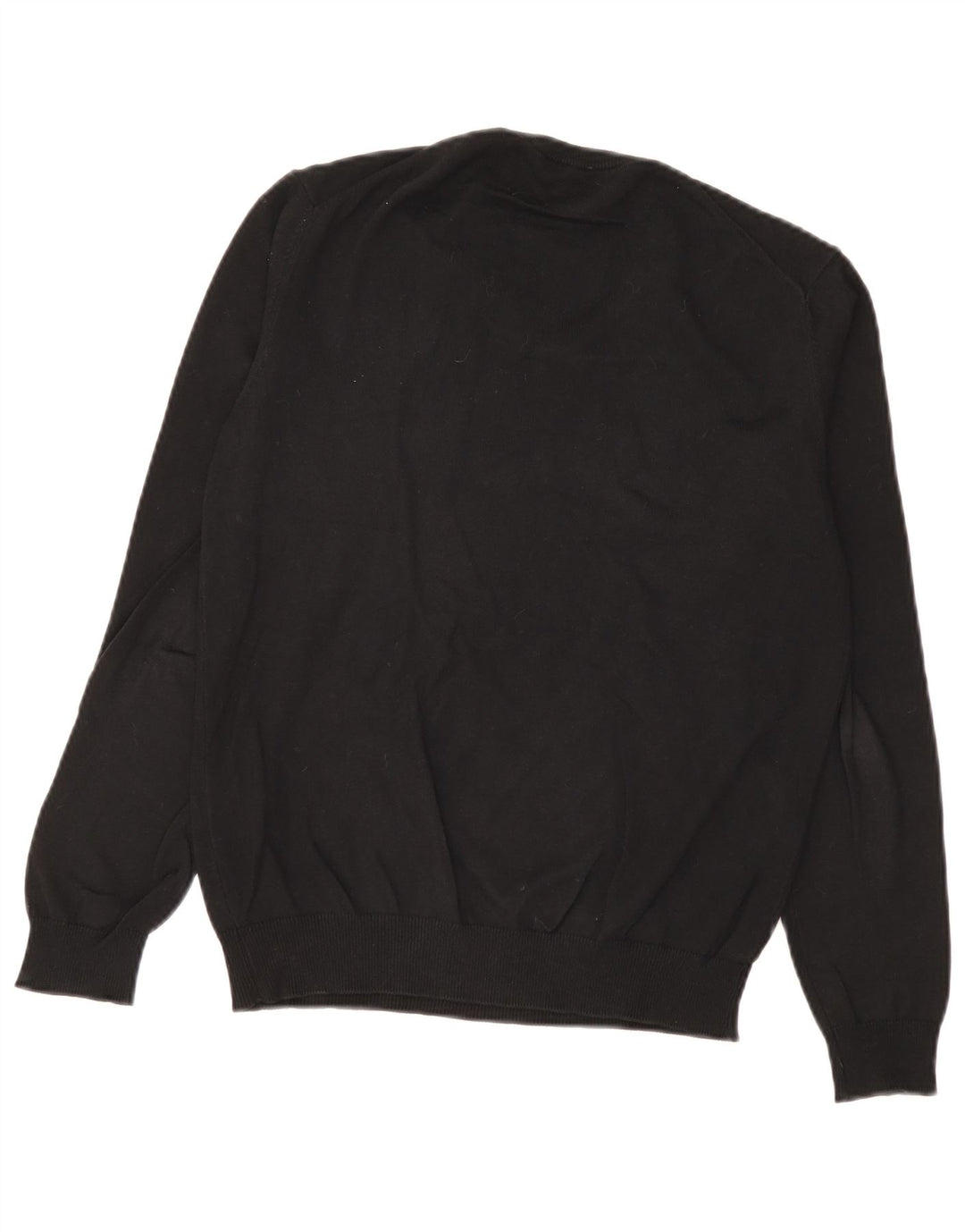 Maglione da uomo con scollo a V Benetton piccolo in cotone nero