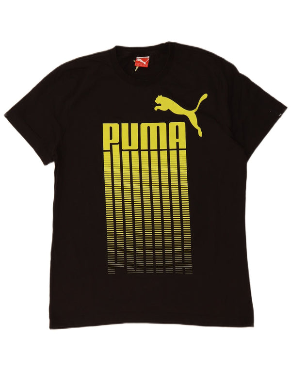 T-shirt grafica da uomo Puma Top grande in cotone nero