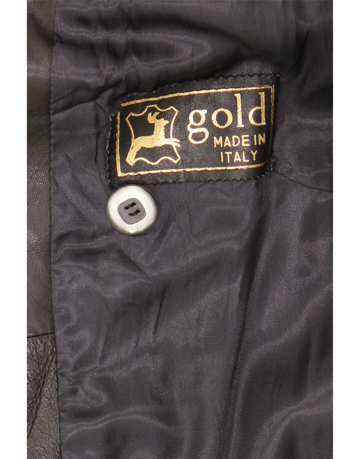 Giacca in pelle vintage da donna UK 16 grande in pelle nera