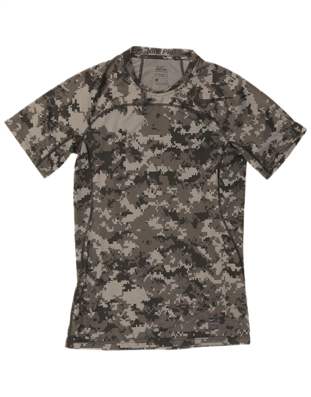 Nike - T-shirt grafica aderente da uomo, piccola, in poliestere geometrico grigio