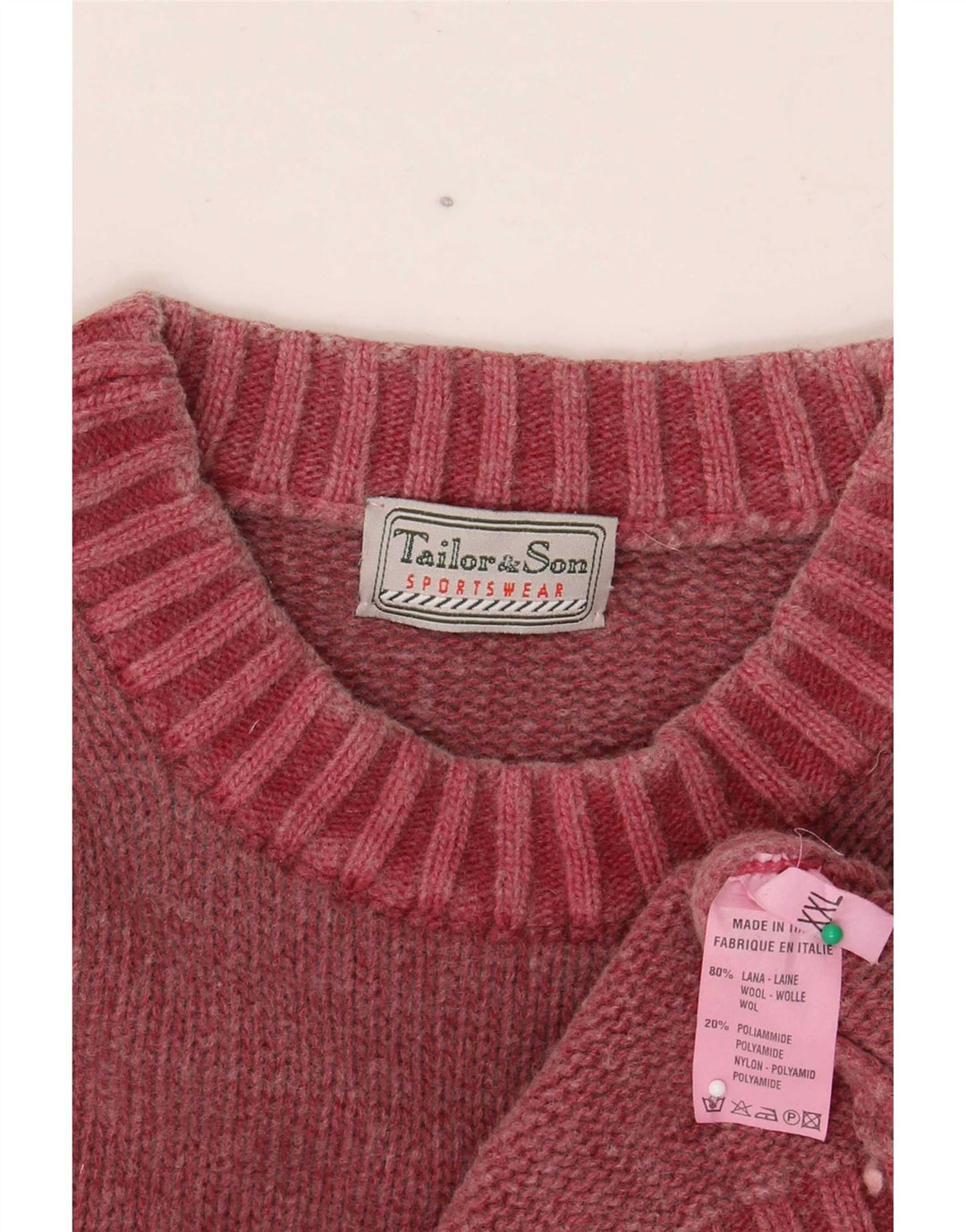 Tailor & Son Maglione girocollo da uomo 2XL Lana rossa
