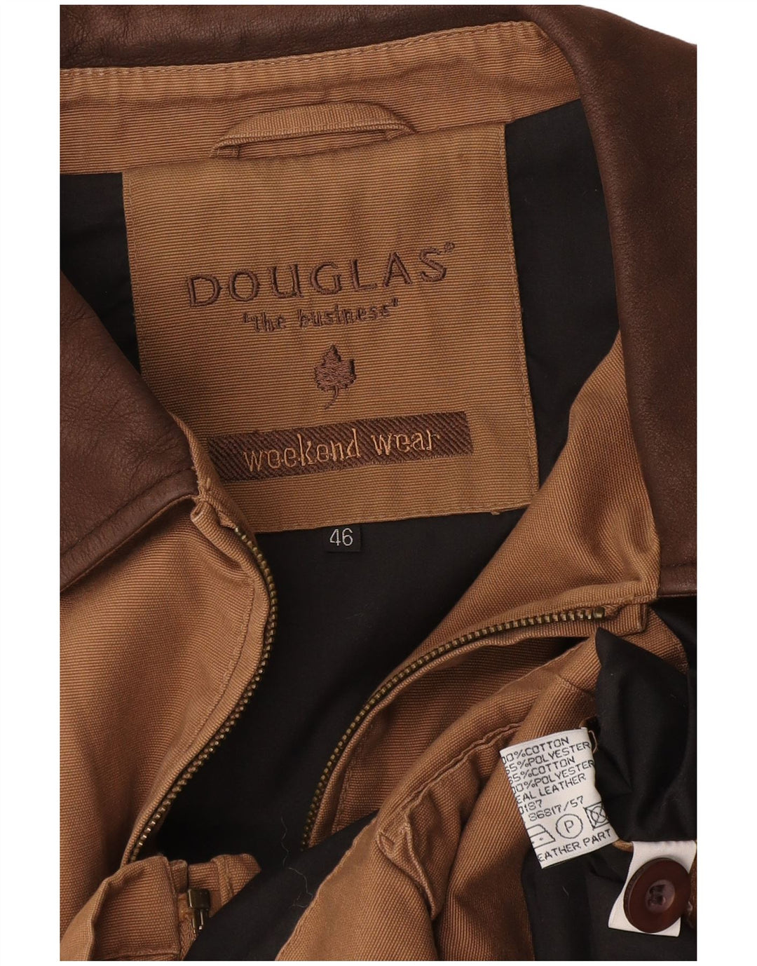 Giubbotto bomber da uomo Douglas UK 46 3XL Cotone beige