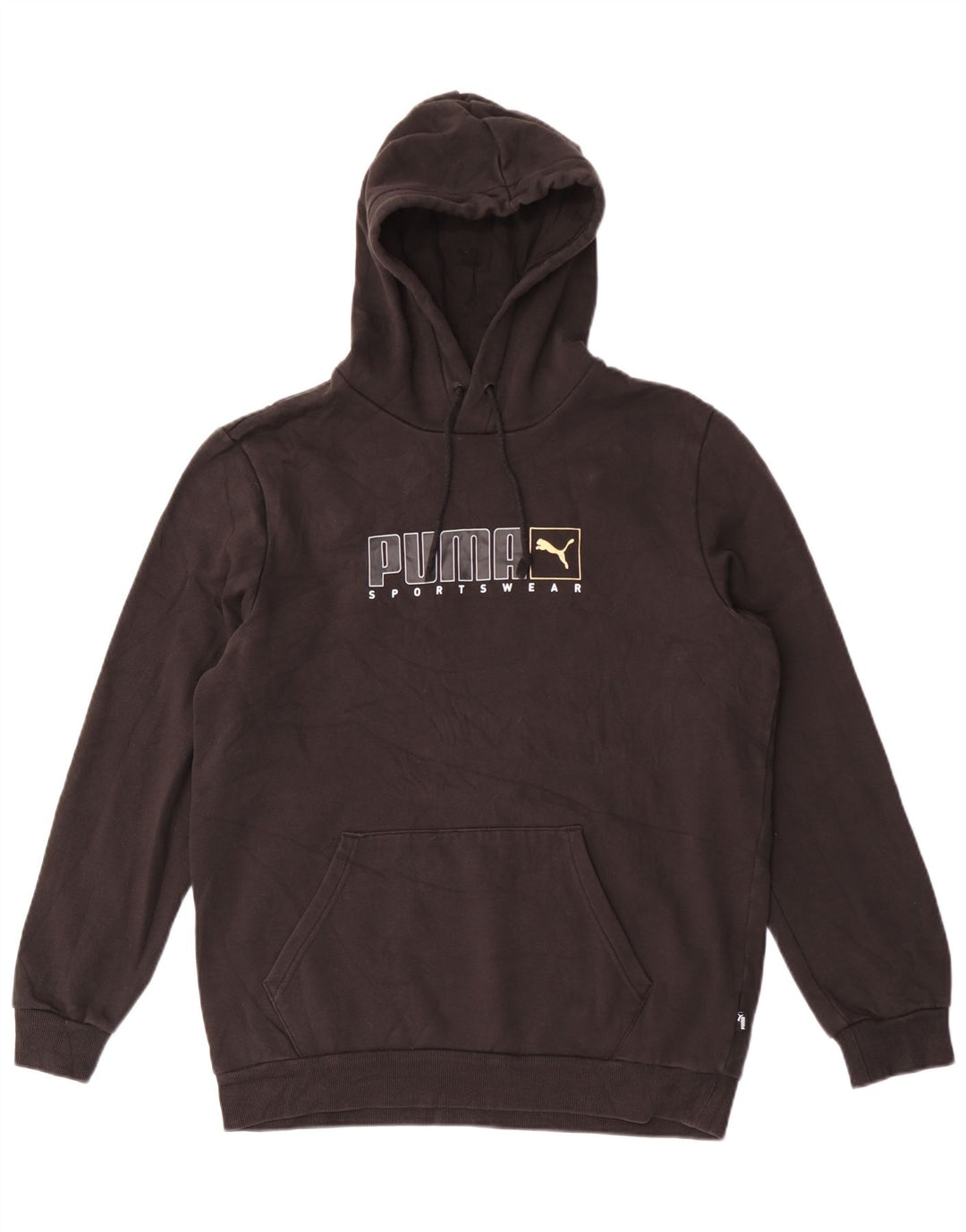 Felpa con cappuccio grafica da uomo Puma, cotone medio nero
