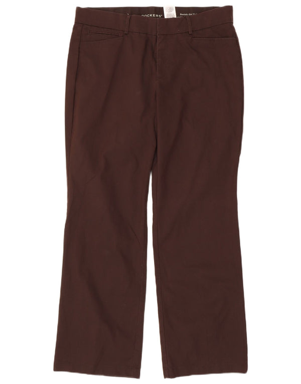 Pantaloni casual dritti da donna Dockers US 14 XL W35 L31 Cotone marrone