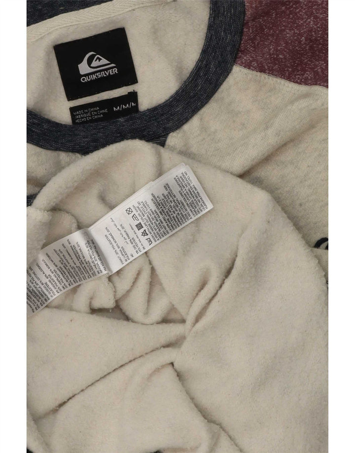 Felpa da uomo Quiksilver Maglione in cotone color block bordeaux medio
