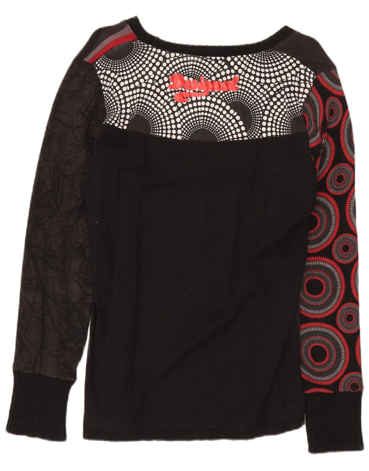 Desigual Womens Graphic Top manica lunga UK 20 2XL Nero geometrico