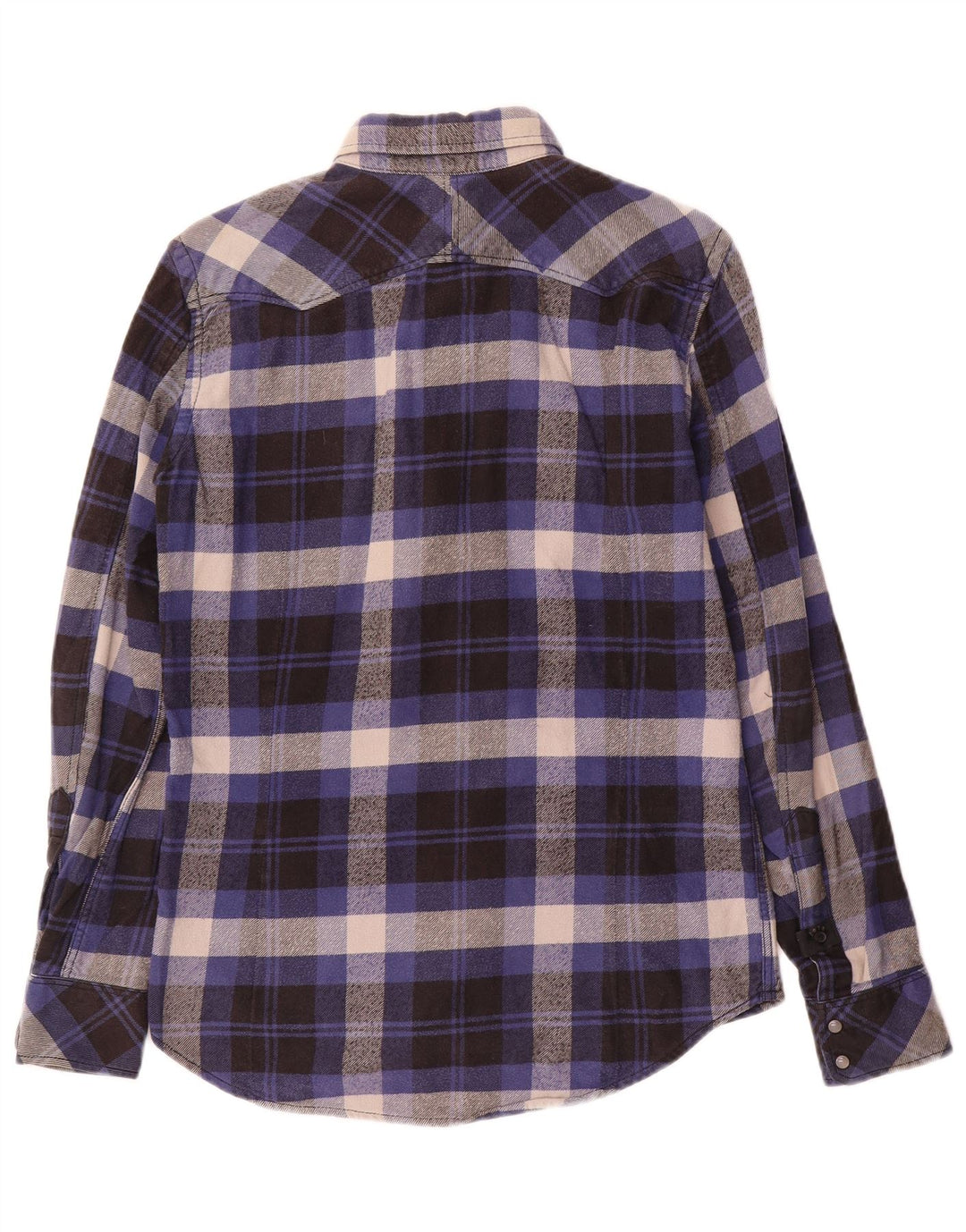 Camicia da uomo in flanella Diesel piccola in cotone a quadri blu navy