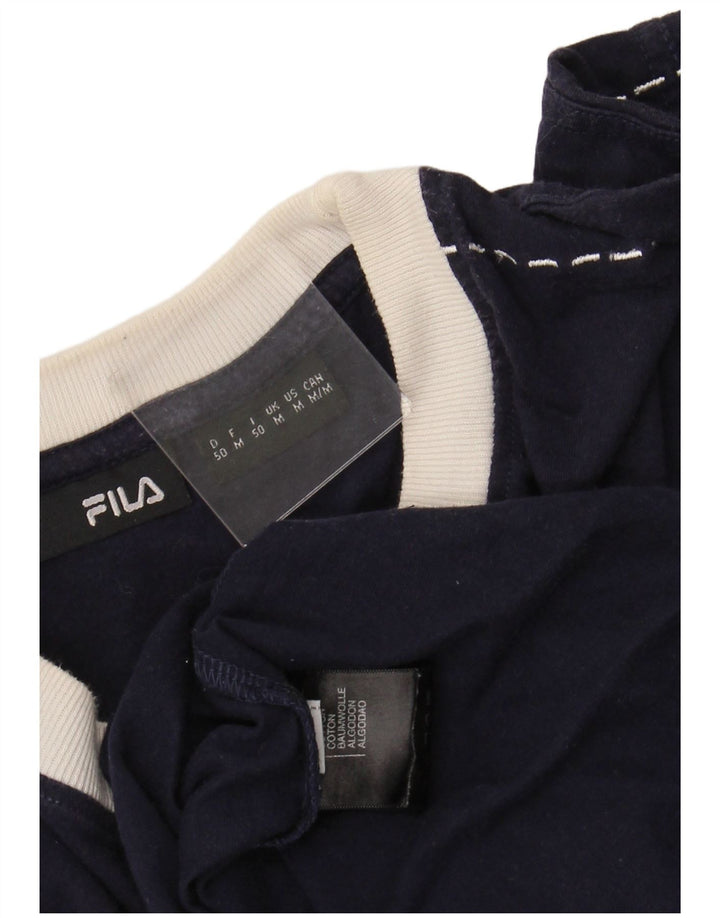 T-shirt grafica da uomo FILA Top in cotone blu navy medio