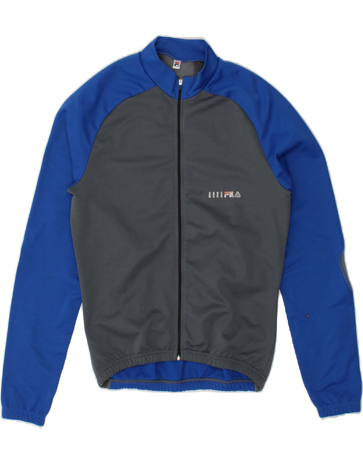 FILA Womens Tracksuit Top Jacket UK 10 Small Grey Colourblock Polyester Vintage Fila and Second-Hand Fila from Messina Hembry 