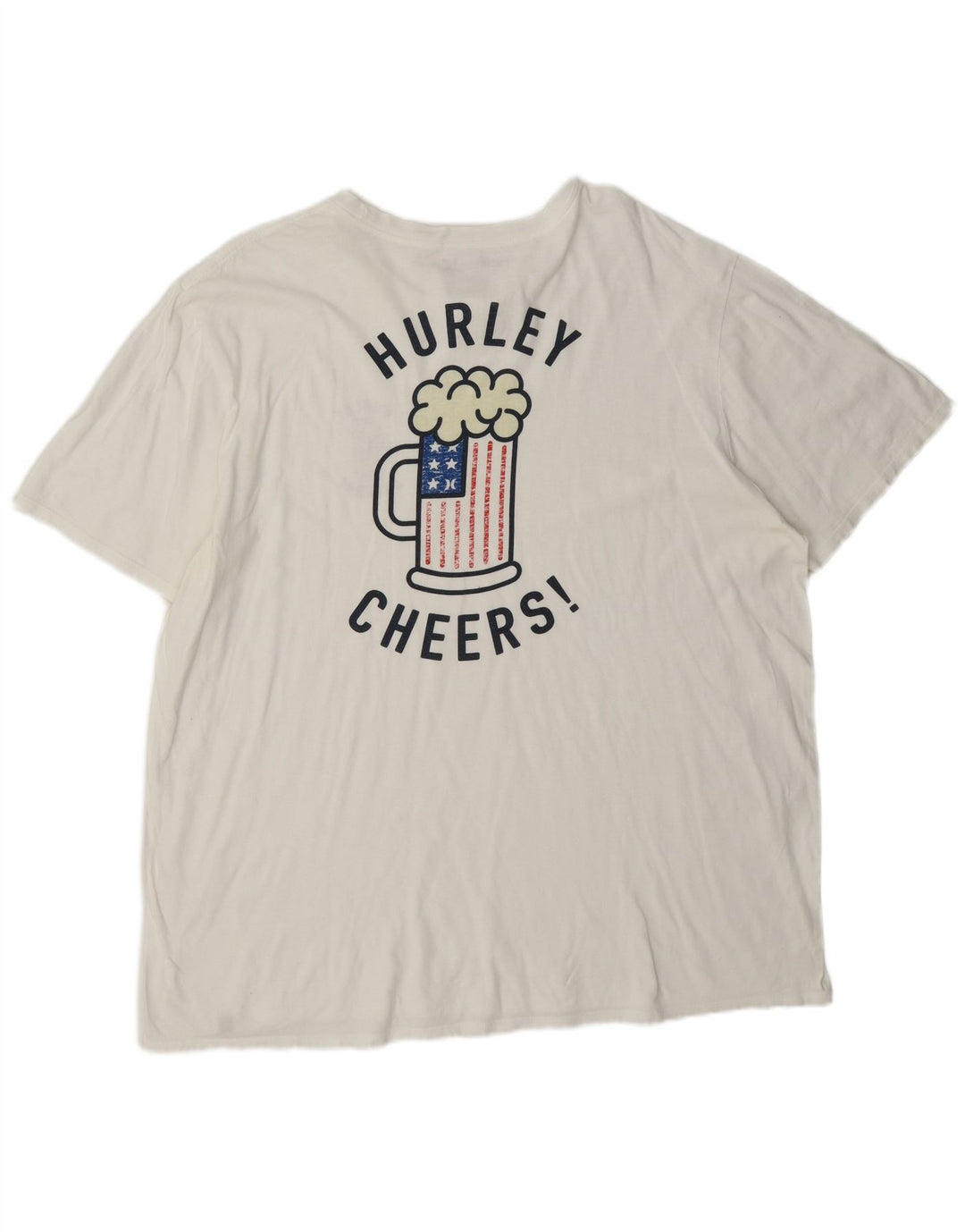 T-shirt grafica da uomo Hurley Top 2XL in cotone bianco