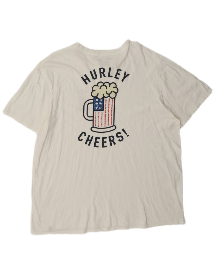 T-shirt grafica da uomo Hurley Top 2XL in cotone bianco