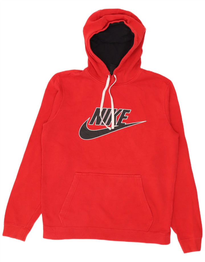Felpa con cappuccio grafica Nike da uomo in cotone rosso medio