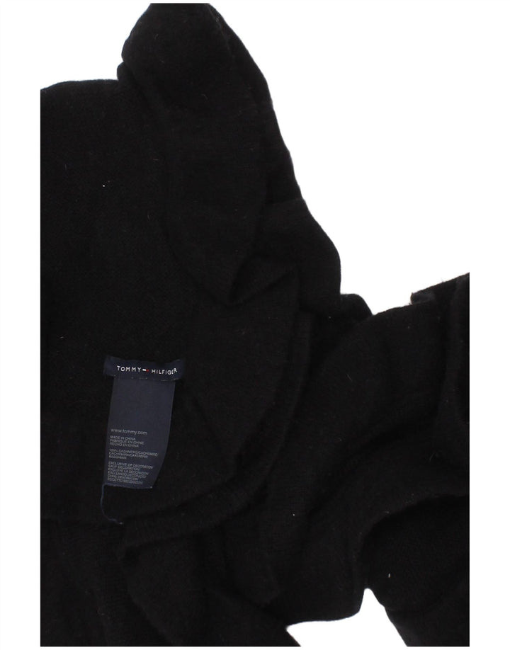 Sciarpa in maglia con volant da donna Tommy Hilfiger taglia unica in cashmere nero
