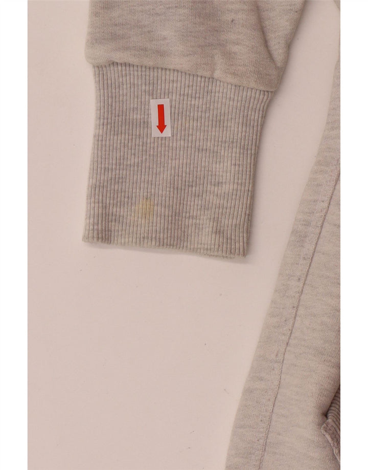 Felpa con cappuccio grafica da donna Superdry UK 12 Cotone grigio medio