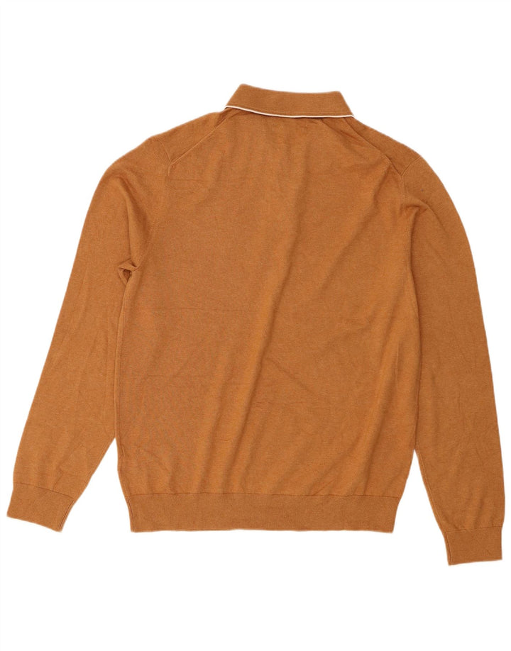 Maglione da uomo Marks & Spencer con collo alto, grande cotone beige