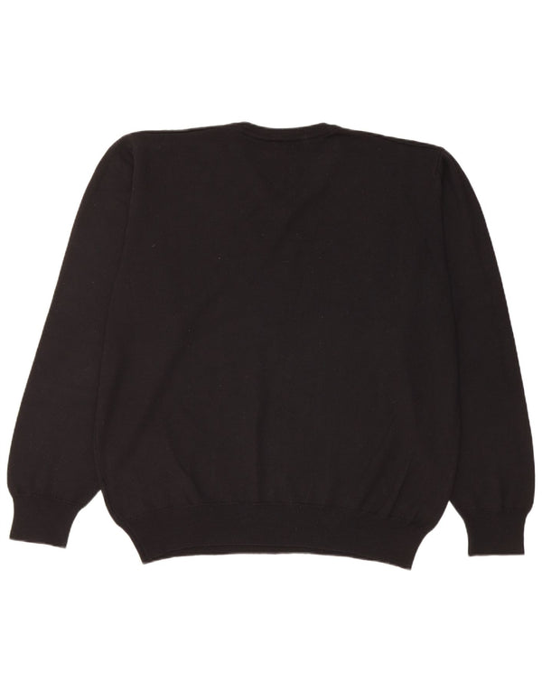 Maglione da uomo con scollo a V Carrera 2XL lana nera