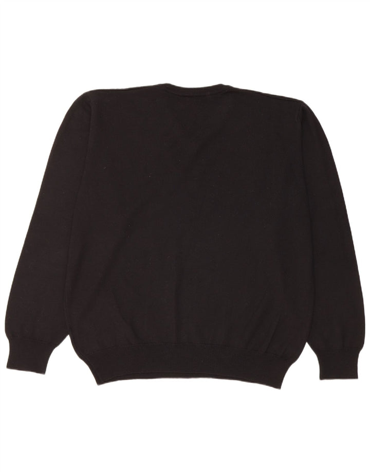 Maglione da uomo con scollo a V Carrera 2XL lana nera