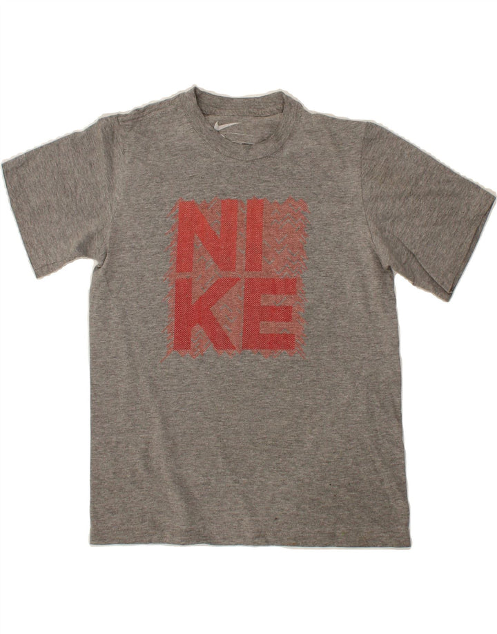 NIKE Boys Graphic T-Shirt Top 8-9 Years Medium Grey Cotton Vintage Nike and Second-Hand Nike from Messina Hembry 