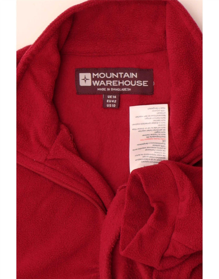 Maglione in pile da donna con collo e zip Mountain Warehouse UK 14 Large Rosso Poliestere