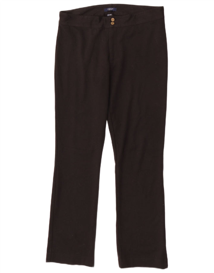 Pantaloni casual dritti da donna Chaps US 12 Large W32 L32 poliestere nero