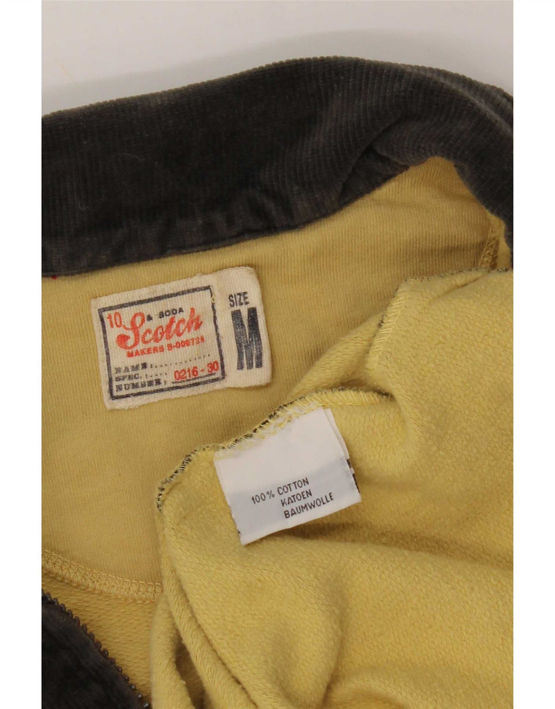 Felpa da uomo con collo alto Scotch & Soda, maglione in cotone a quadri giallo medio