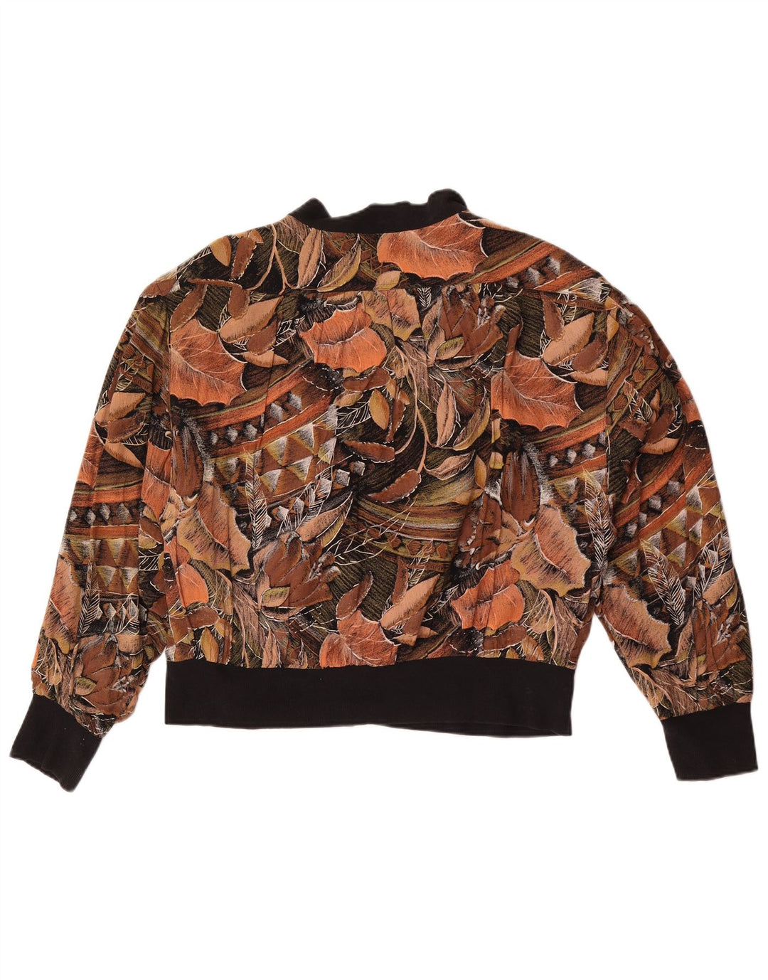 Giubbotto bomber vintage da donna EU 40 marrone medio floreale