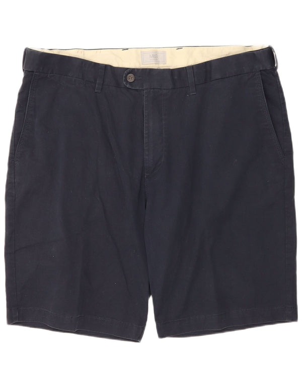 Pantaloncini chino da uomo Marks & Spencer W42 2XL cotone blu navy