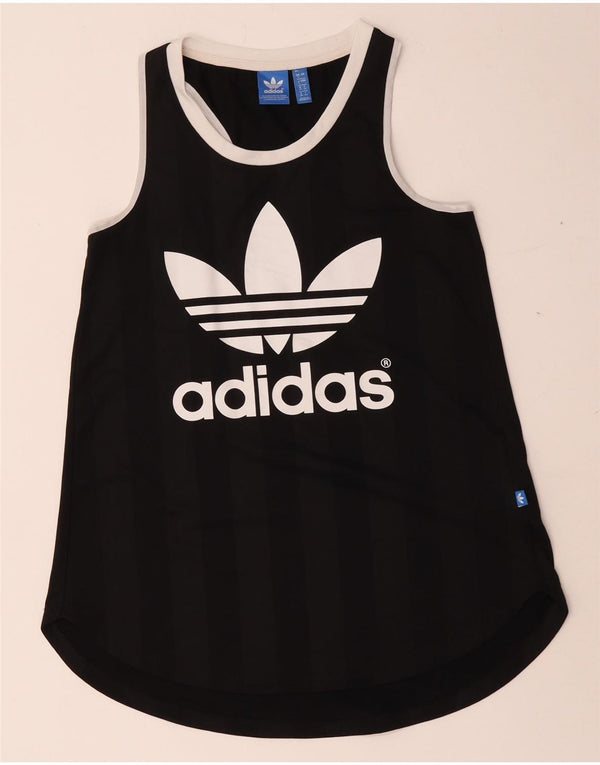 Canottiera grafica da donna Adidas UK 8 Small poliestere nero