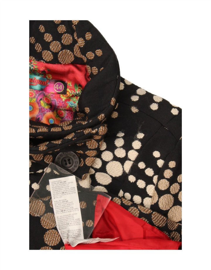 Cappotto Desigual da donna EU 44 XL poliestere geometrico nero