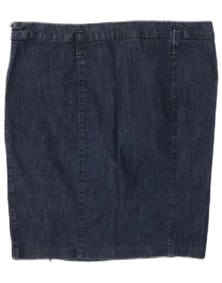 Gonna denim da donna BENETTON IT 44 media W30 cotone blu navy