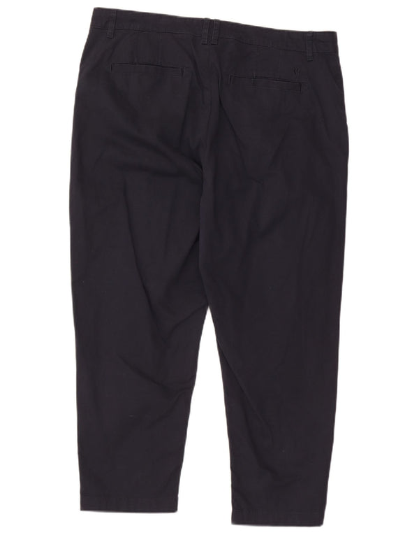 Fat Face Womens Cropped Trousers UK 16 Large W36 L25 Navy Blue Cotton