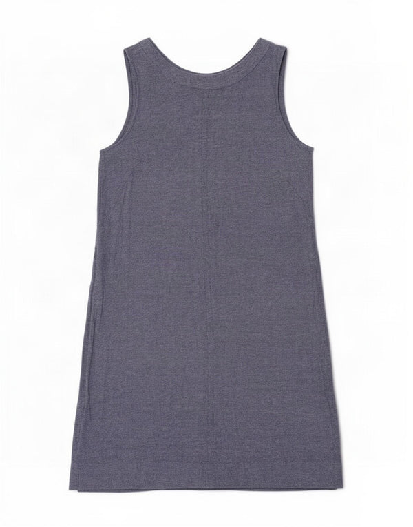 Marks & Spencer Womens Sleeveless Shift Dress UK 14 Medium Blue Linen