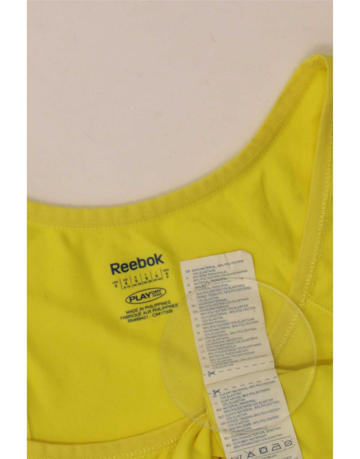 Canotta Reebok da donna UK 8/10 Small Giallo Poliestere